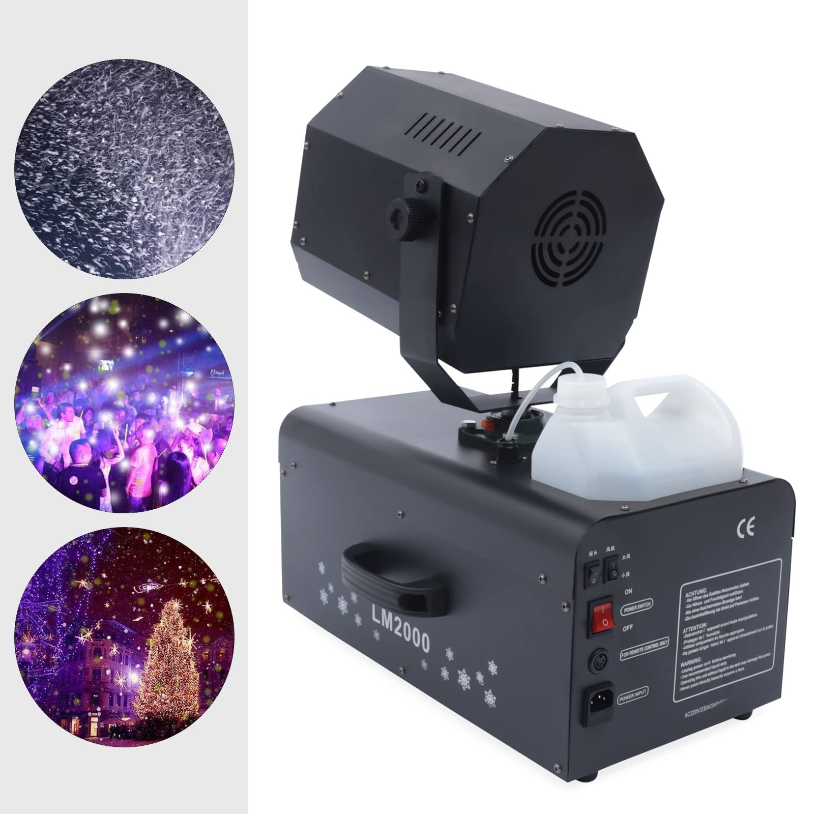 2000W Snow Machine for Stage & Party Effects - High-Powered Snow Blower with Air Box - Perfect for Christmas, Weddings, Kids Parties & Winter Events (Snow Maker Machine)