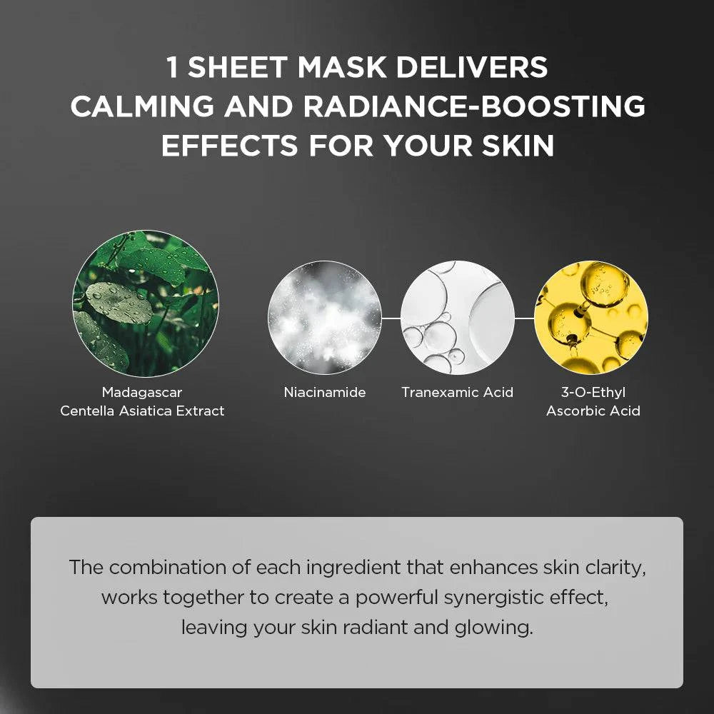 SKIN1004 Madagascar Centella Tone Brightening Glow Mask 25mL (1 Pack) - Brightening & Hydrating Face Mask for Dull Skin, Dark Spots & Uneven Tone - Perfect for Night Routine & Self-Care Days
