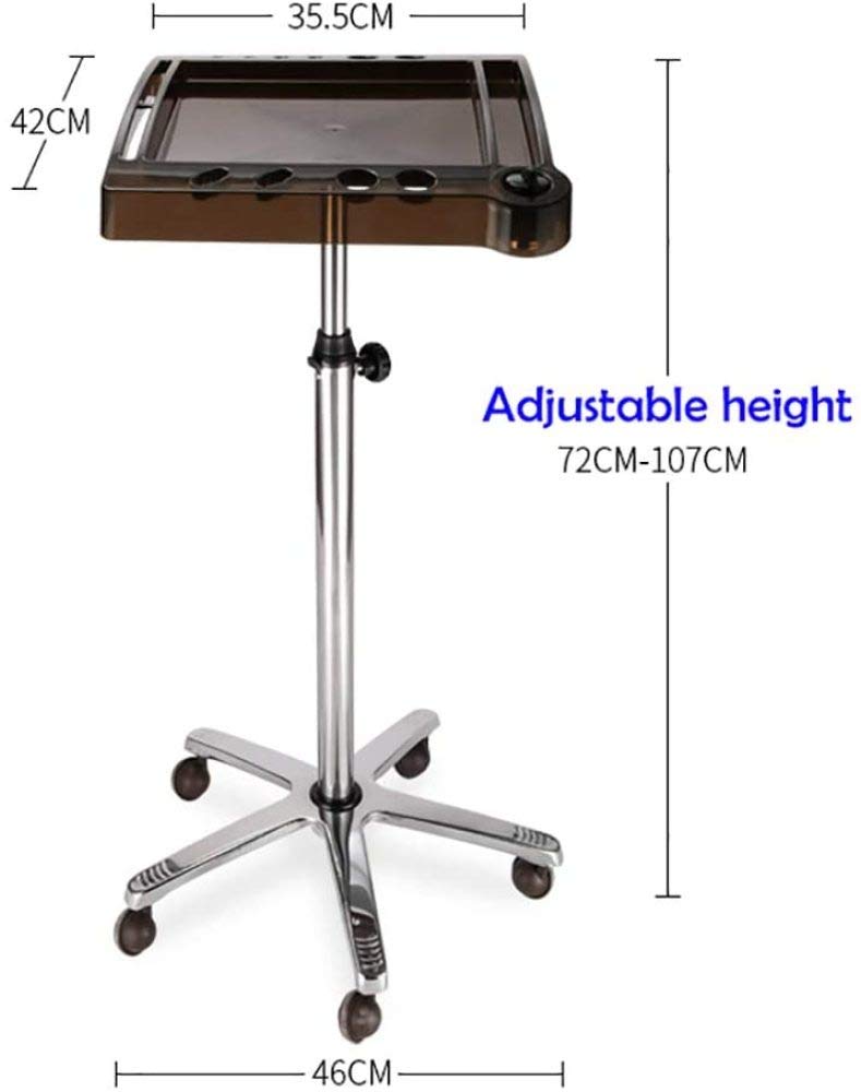 TTWUJIN Salon Storage Cart with Casters - High Capacity Hair Dryer & Hot Oil Comb Holder, Dye Tray, Lift Band for Barbershop & Beauty Salon (Black, 46×42×XX) - Perfect for Styling Tools, Hair Products & Salon Organization