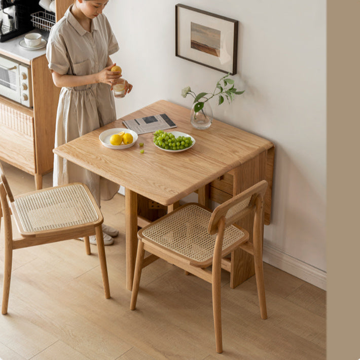 Solid Oak Folding Dining Table - Extendable Wooden Table for Small Spaces | Perfect for Apartments, Patios & Outdoor Entertaining