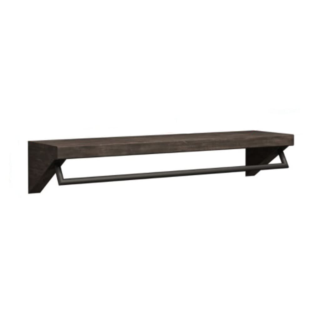 Heavy Duty Wall-Mounted Industrial Metal Hangers with Wooden Shelves - Triangular Structure for Kitchen, Boutique, Bathroom & Home Decor - 3 Color Options (80x30x20cm) - Perfect for Organizing Utensils, Towels & Displaying Decorative Items