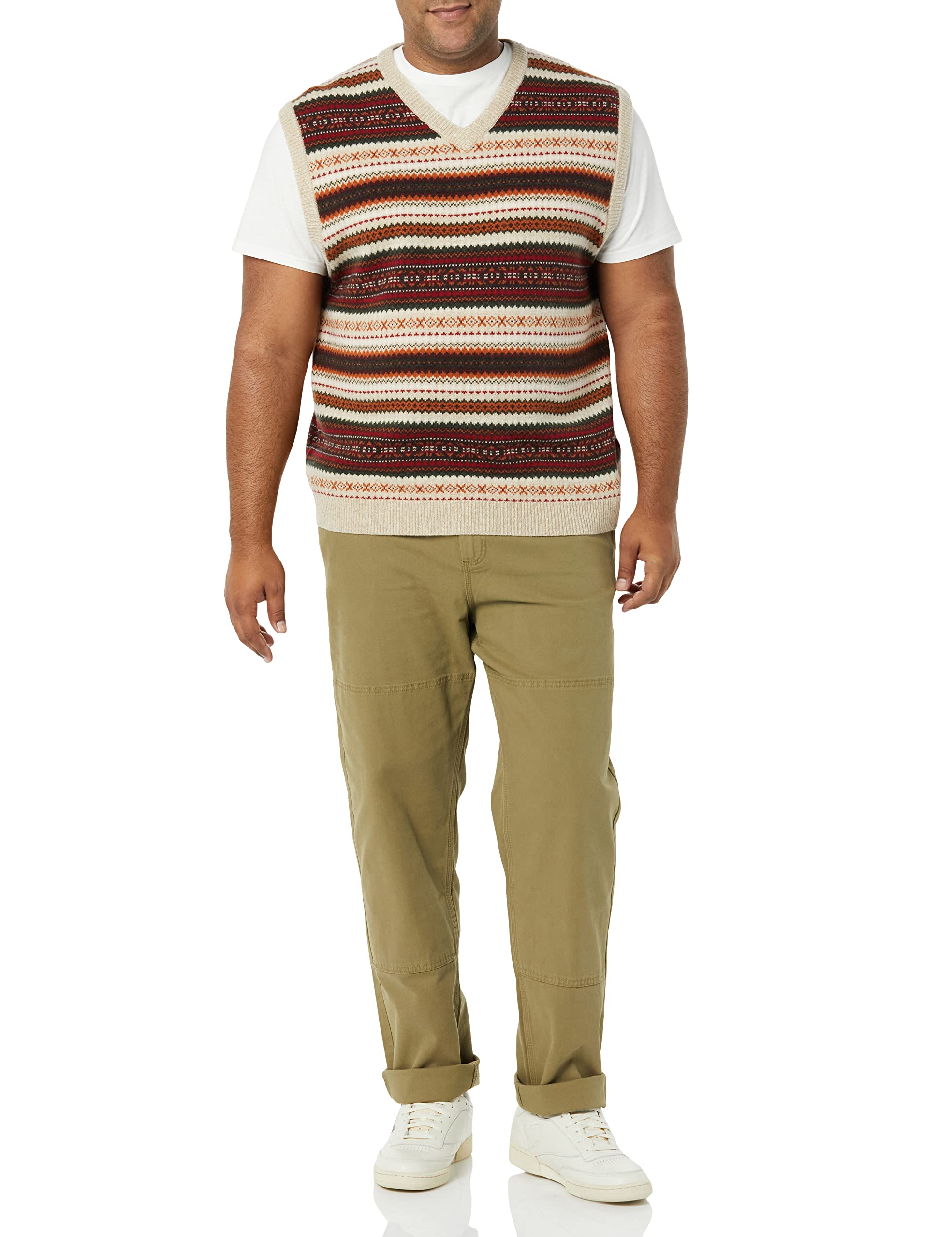 Amazon Essentials Men's Lambs Wool Sweater Vest - Premium Knit Sleeveless Pullover for Men | Warm Winter Layering, Office Wear & Casual Outfits