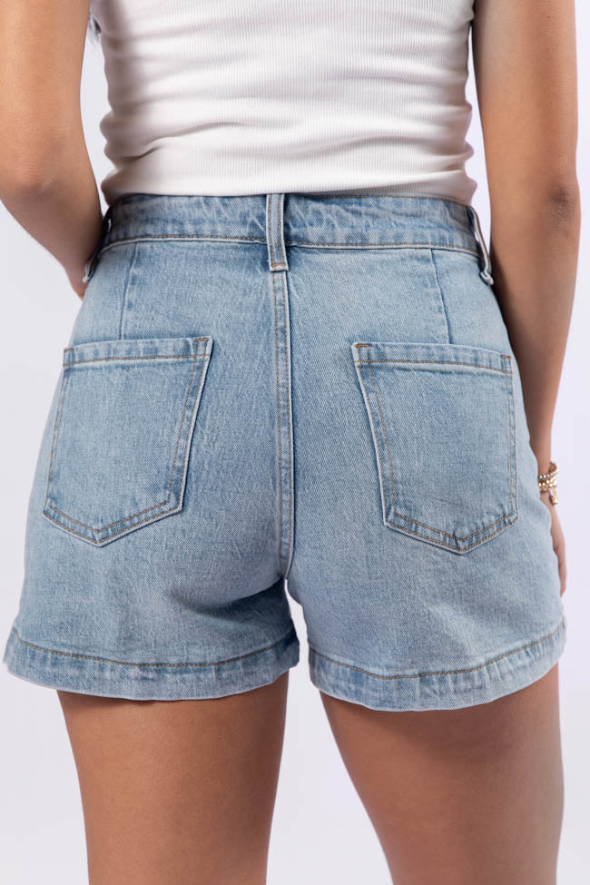 Come As You Are Light Wash Relaxed Fit Denim Shorts for Women - Comfortable Casual Summer Shorts for Beach, Travel & Everyday Wear