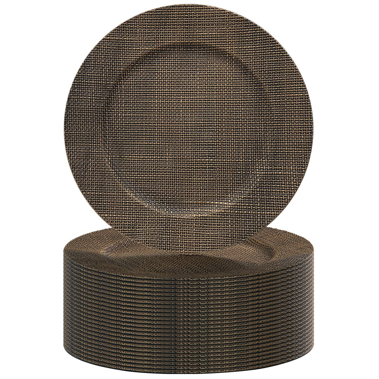 24-Pack Burlap Charger Plates Set - Rustic Table Decor for Weddings, Thanksgiving, Christmas, Birthday & Holiday Parties - Perfect for Farmhouse, Rustic & Seasonal Dinner Plate Decorations