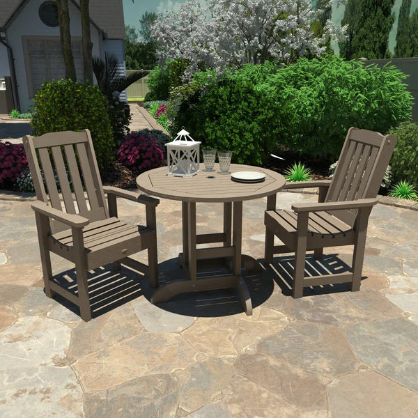 Lehigh Collection 3-Piece Round Outdoor Patio Dining Set - Perfect for Backyard, Garden & Poolside Entertaining