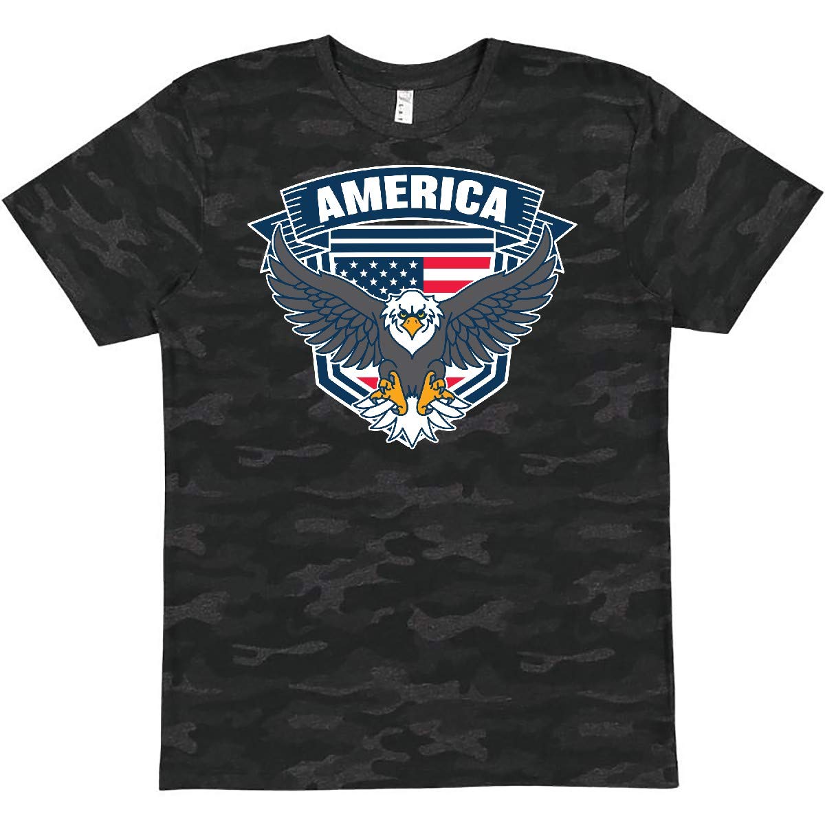 Inktastic Patriotic Eagle Shield and Banner Graphic T-Shirt - American Flag Design for Men & Women - Casual Wear, Independence Day, and National Pride Outfits