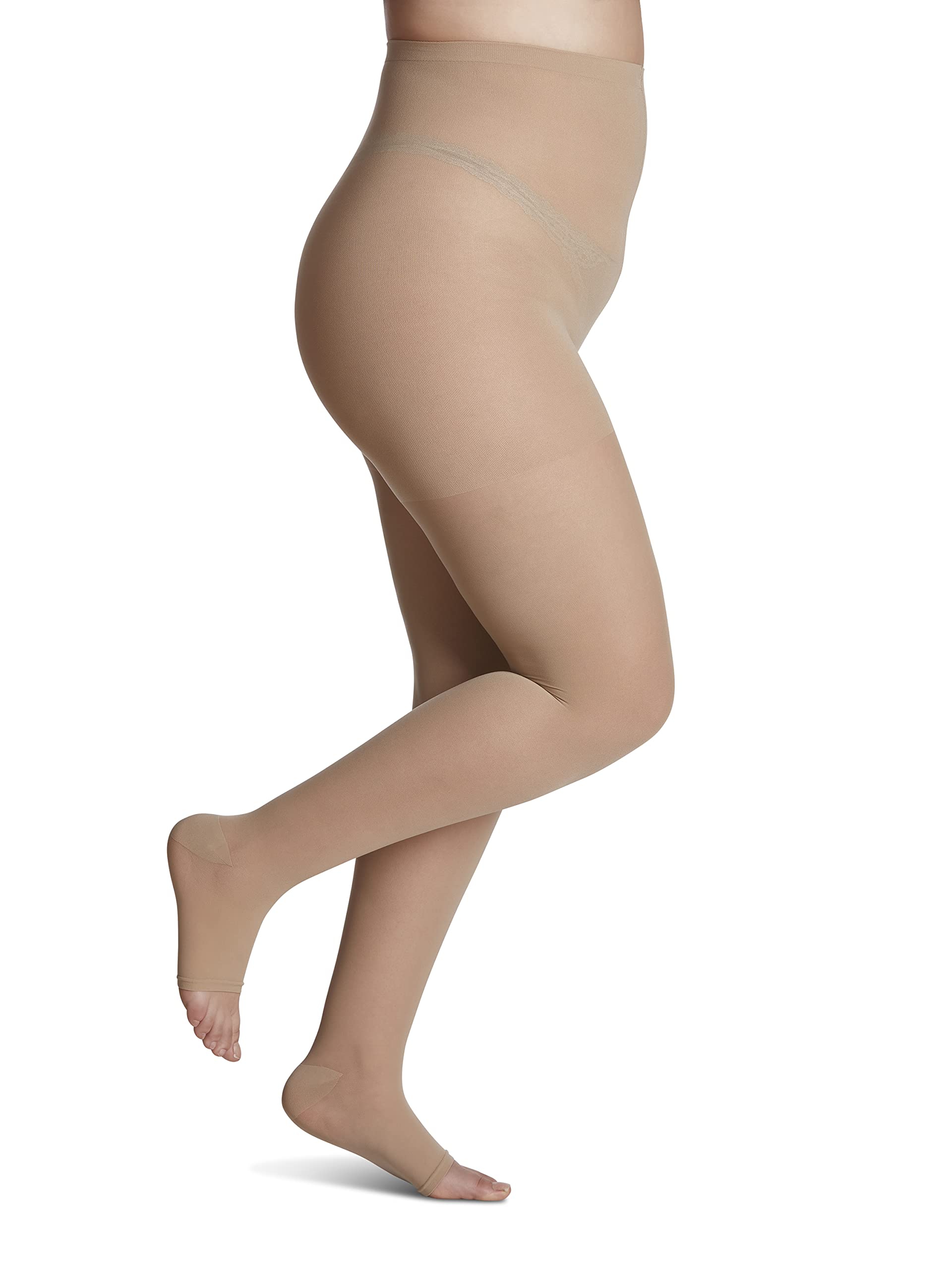 SIGVARIS Women's EVERSHEER 780 Open Toe Compression Pantyhose 20-30mmHg - Medical Support Stockings for Varicose Veins, Swelling & Travel Comfort