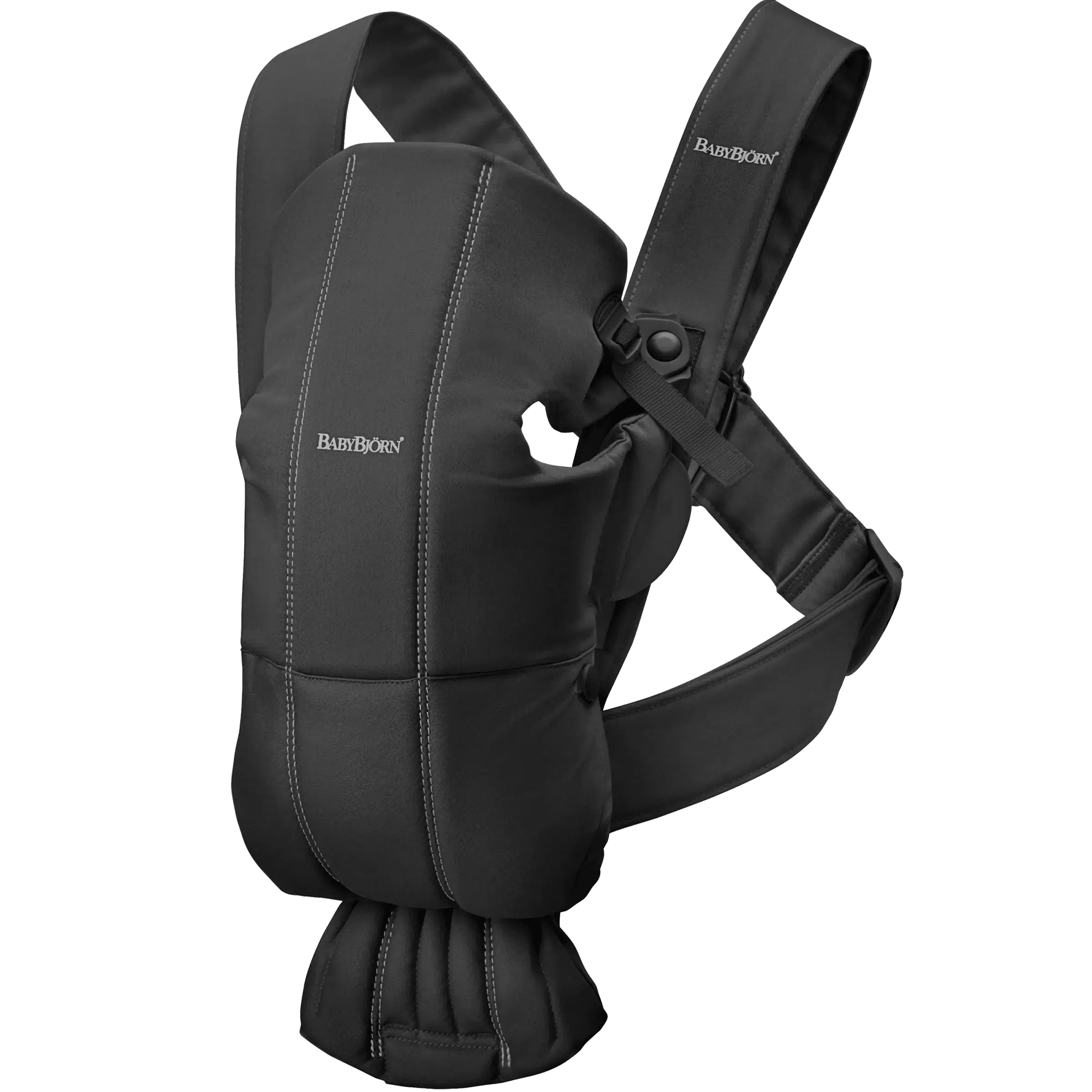 Baby Bjorn Baby Carrier Mini - Black Woven Infant Carrier for Newborns to Toddlers | Hands-Free Baby Wearing for Parents, Ergonomic Support for Hiking & Shopping
