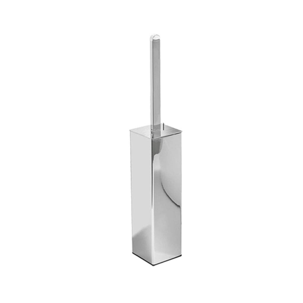 Modern Chrome Toilet Brush & Holder Set - Bathroom Cleaning Essentials