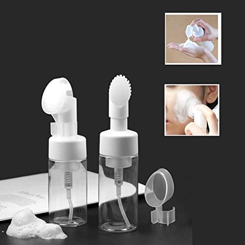 Pharcos Refillable Foaming Face Wash Bottle with Built-In Brush | BPA-Free, Leak Proof 150ml for Facial Cleansing & Massage | Ideal for Travel, Gym & Daily Skincare Routine