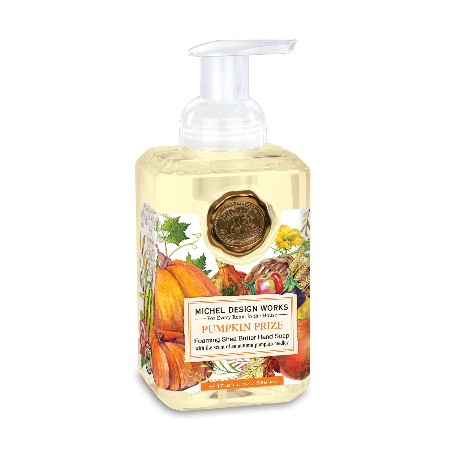 Michel Design Works Foaming Hand Soap - Pumpkin Prize Scent | Luxury Moisturizing Hand Wash for Fall & Winter | Perfect for Bathroom, Kitchen & Guest Washroom Decor
