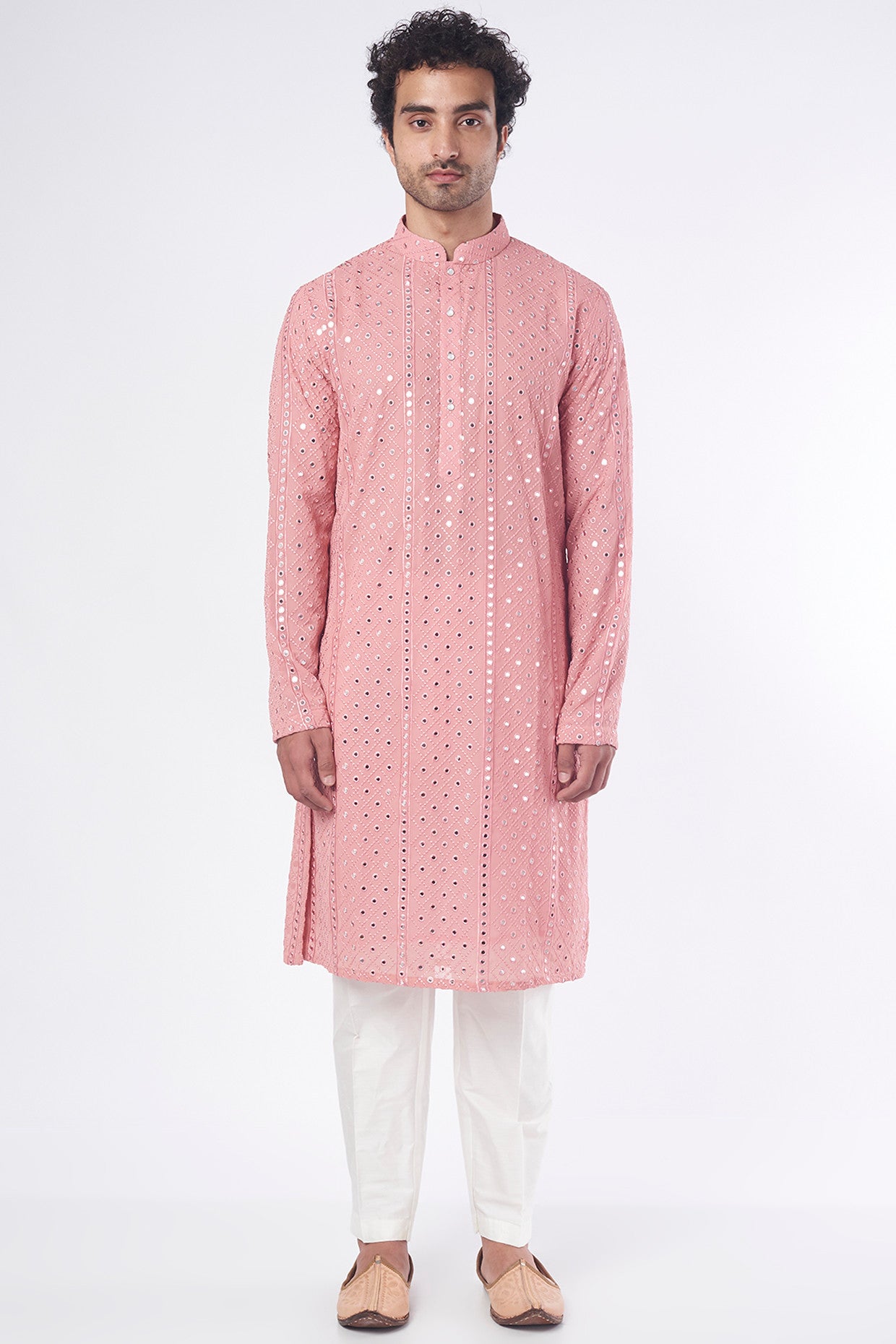 Elegant Pink Embroidered Kurta for Women - Traditional Indian Tunic Top for Festivals & Parties - Perfect for Diwali, Weddings & Special Occasions