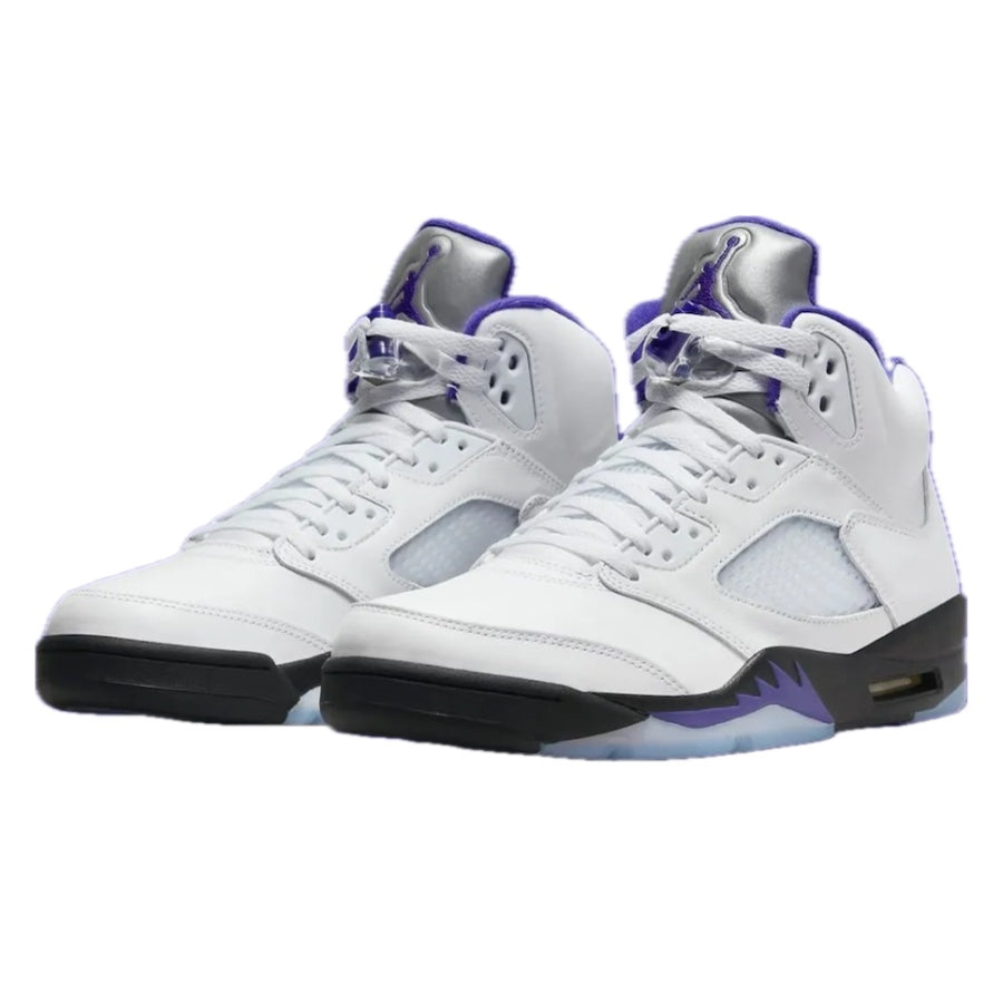 Air Jordan 5 Retro Dark Concord White Black Basketball Shoes - Men's High-Top Sneakers for Streetwear & Court Performance