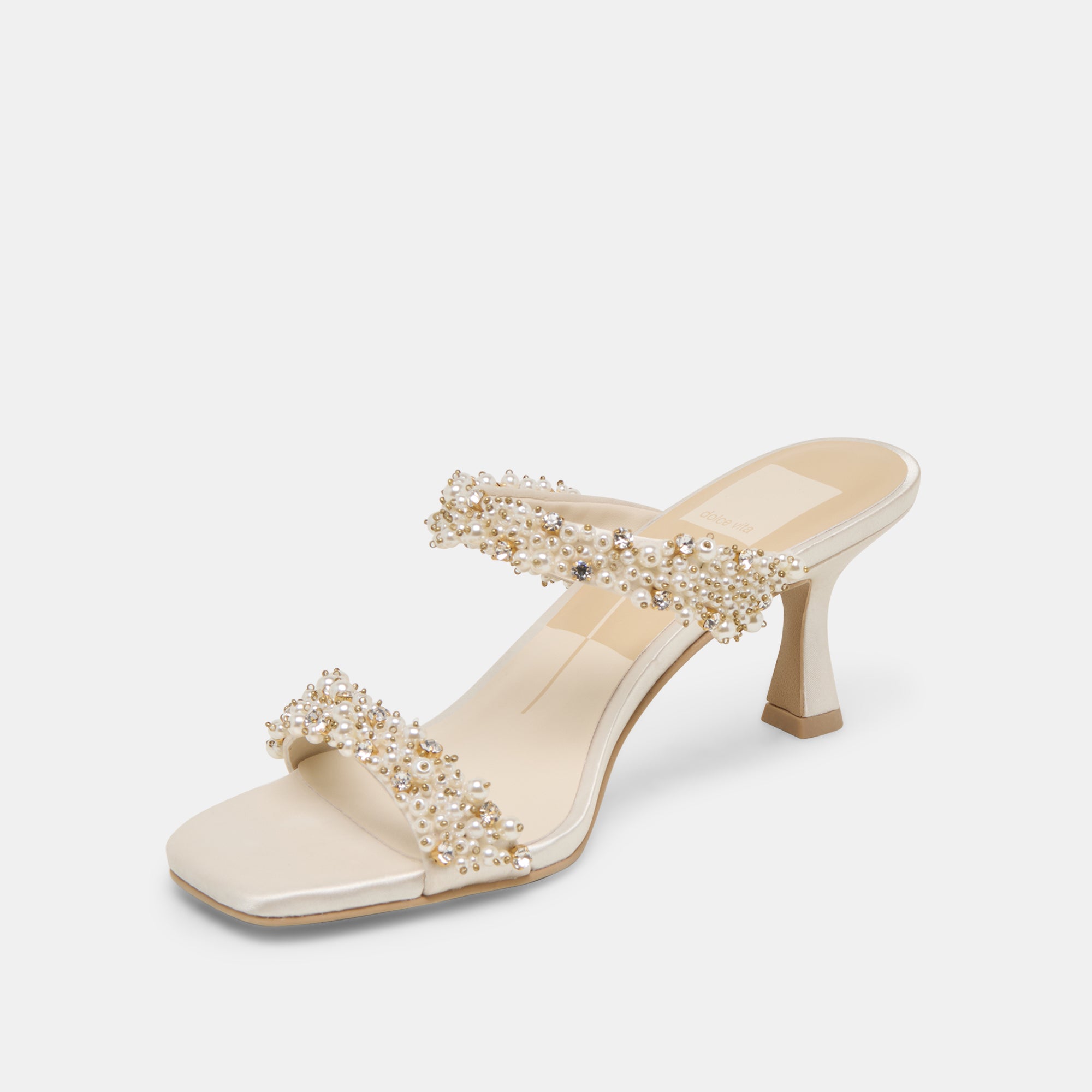 GENORA Rhinestone Heels for Women - Elegant Ivory Crystal Embellished High Heels for Parties, Weddings & Special Occasions