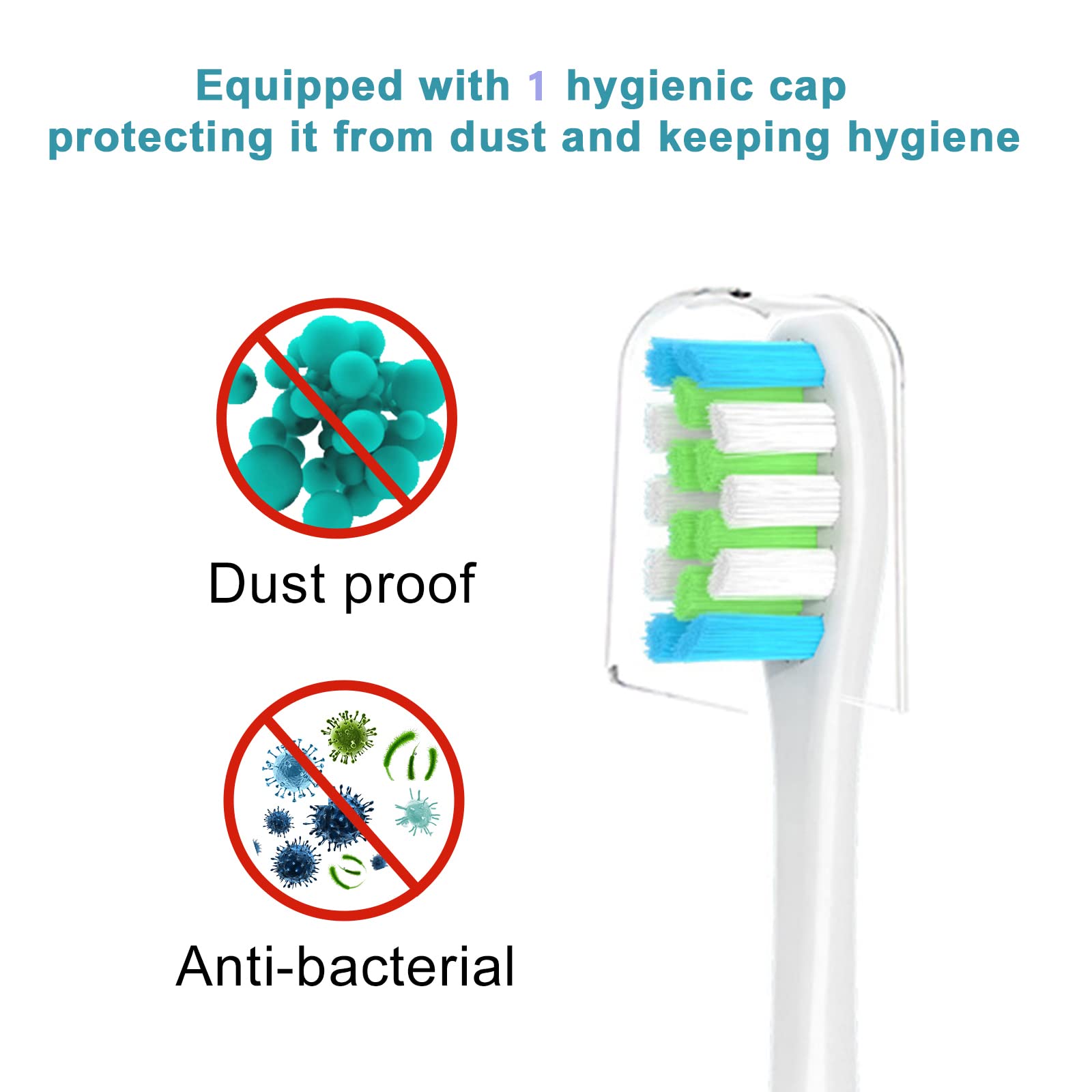 10 Pack Replacement Brush Heads for Oclean Electric Toothbrush - Compatible with AllenOclean Models - Soft Bristles for Gentle Cleaning - Perfect for Travel, Home & Daily Oral Care