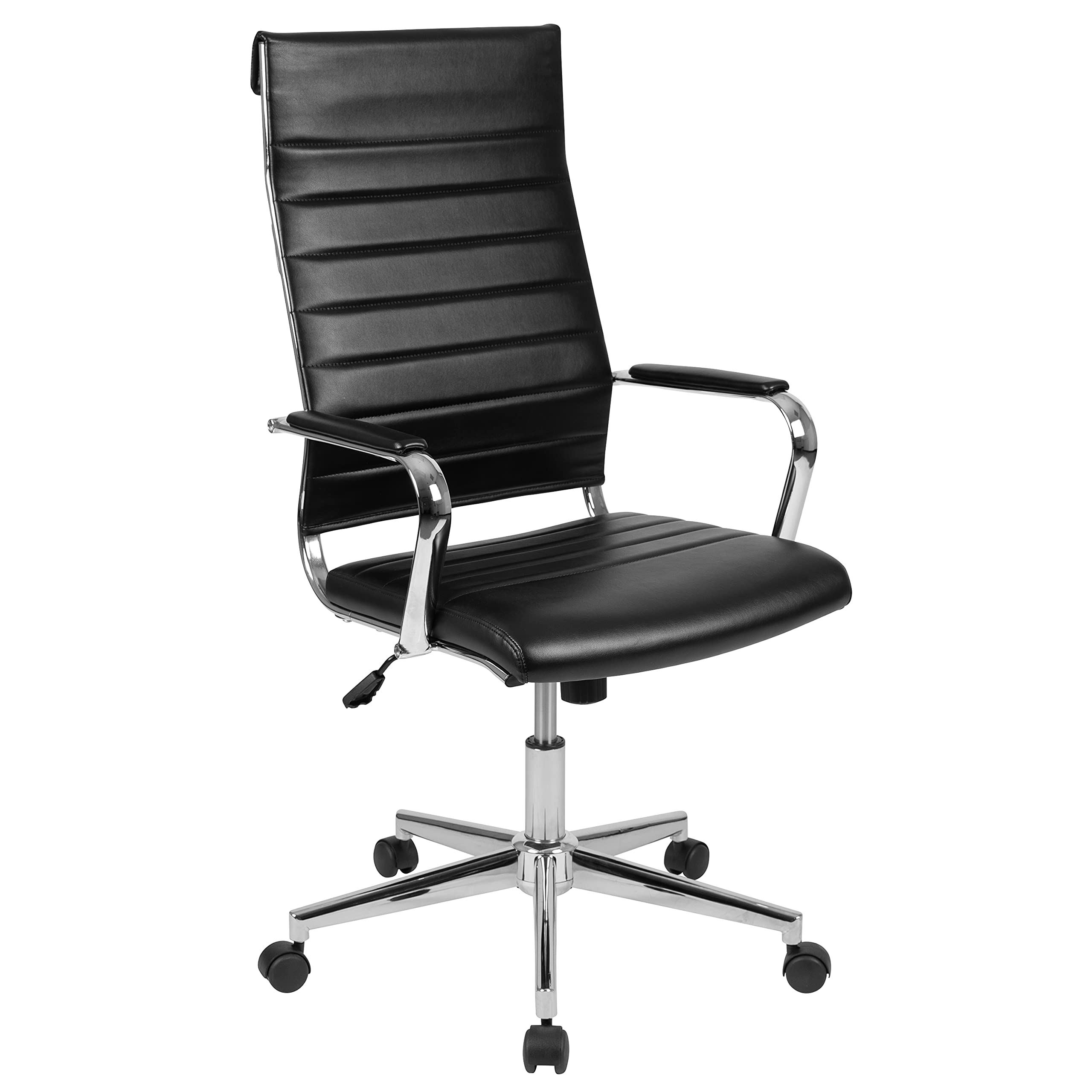Premium High Back Black LeatherSoft Executive Swivel Office Chair - Ergonomic Desk Chair for Home & Business Use - Perfect for Long Work Hours, Video Conferences & Gaming Setup
