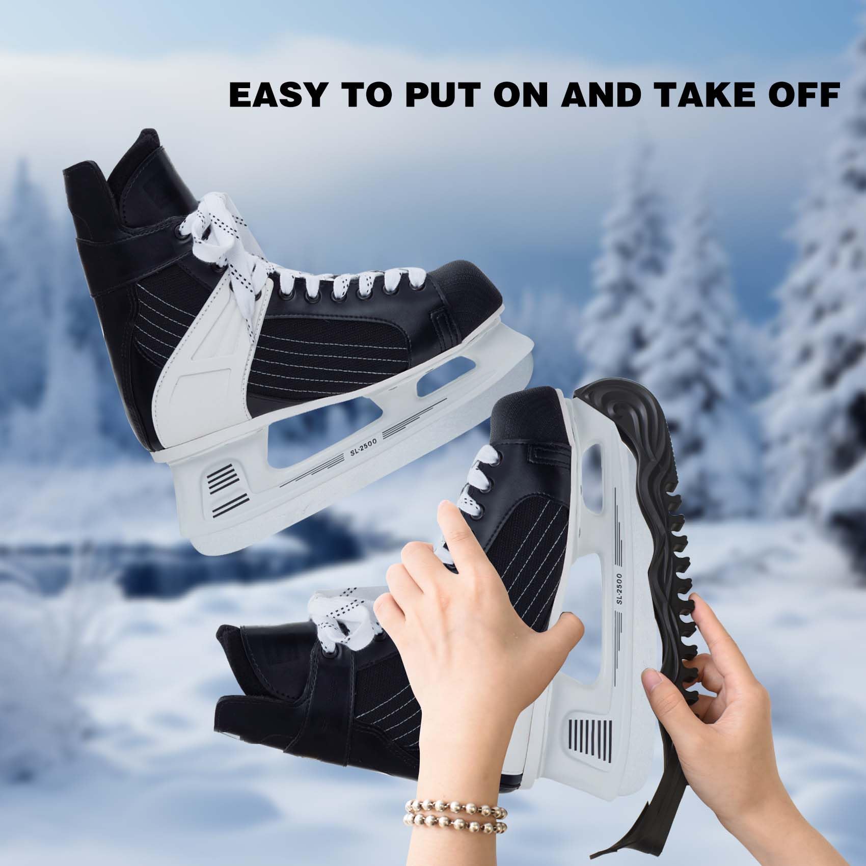 Best Ice Skate Guards - Adjustable Skate Blade Protectors for Hockey & Figure Skating - Durable Covers for Indoor/Outdoor Use - Perfect for Rink, Training & Storage (1 Pair)