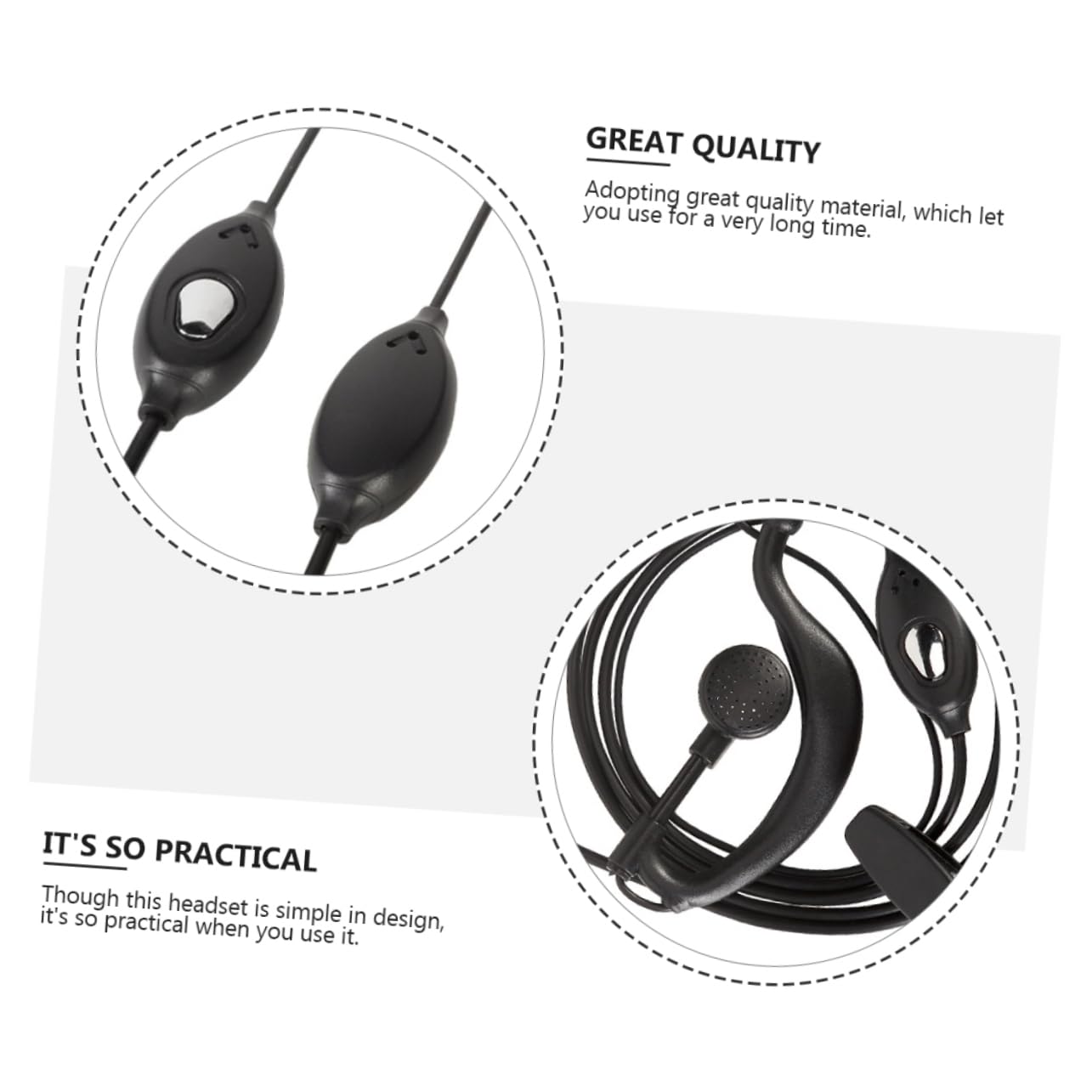Hoement Pack Radio Earpiece Headset - Noise Cancelling Two-Way Communication Headset for Security, Construction & Event Staff - Ideal for Clear Hands-Free Communication in Loud Environments