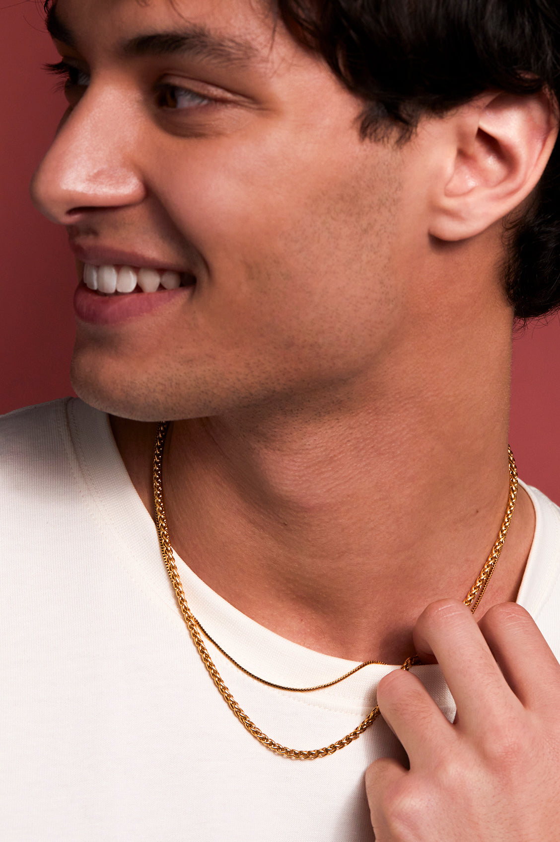 Stylish Men's Thin Box Chain Necklace - 18K Gold Plated Stainless Steel Dainty Cuban Link Choker for Everyday Wear & Gifts