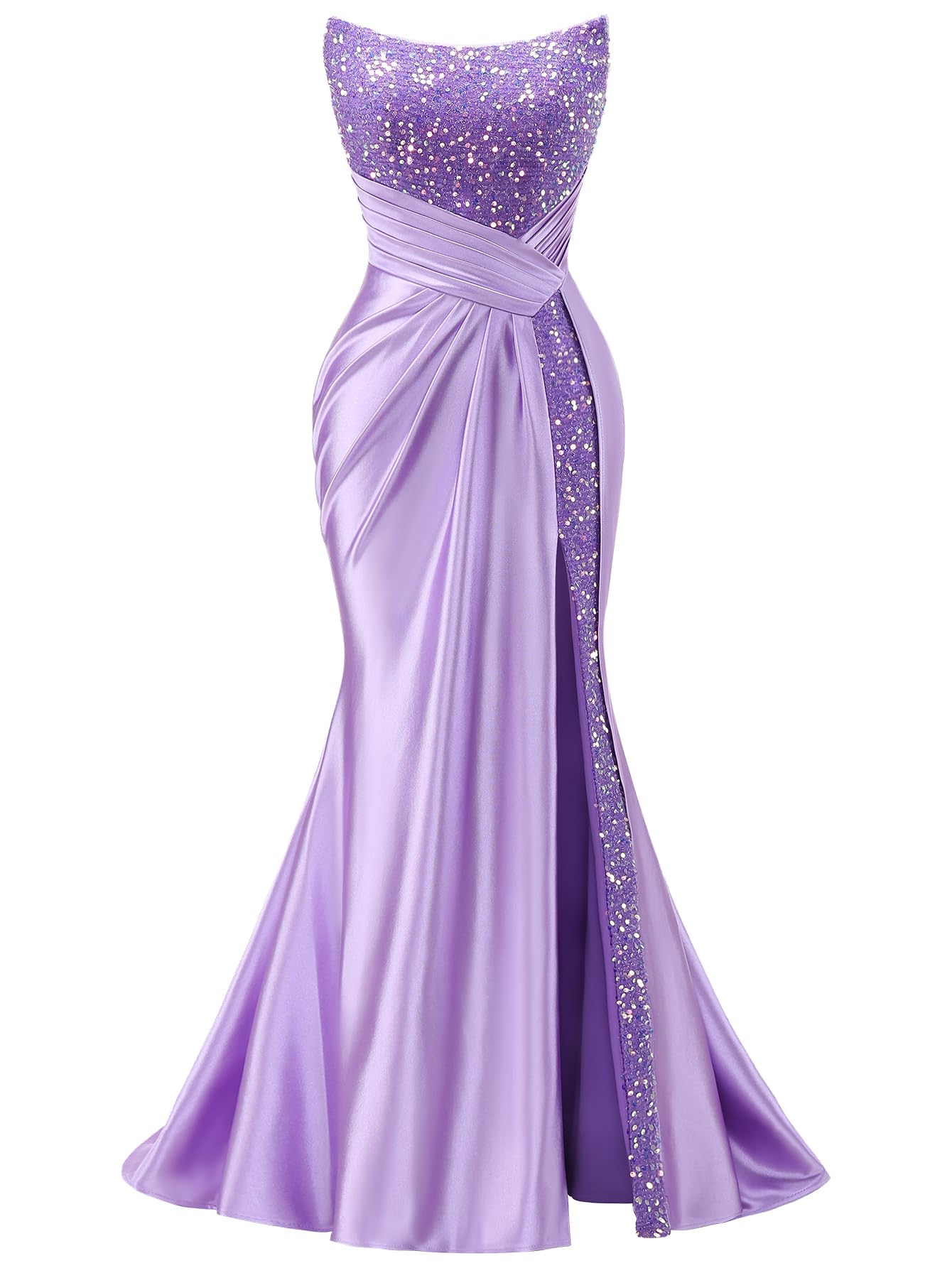LVNES Women's Sleeveless Sequin Glitter Wrap Dress - Sparkly Formal Cocktail Wedding Maxi Dress with Slit (XS-XL) | Perfect for Evening Parties, Prom, Bridesmaid & Special Occasions