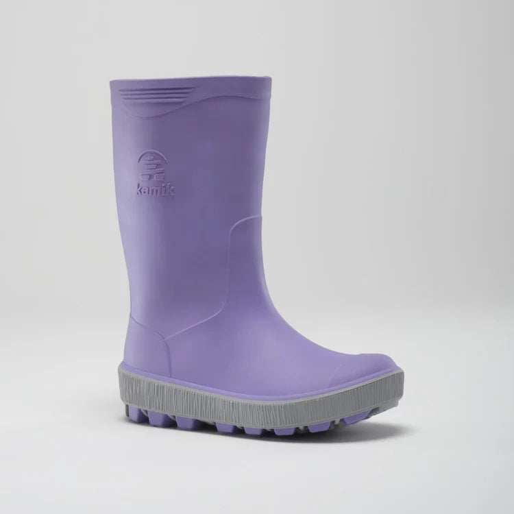 Kamik Lilac Riptide Kids Waterproof Rain Boots for Boys & Girls - Perfect for Puddle Jumping, Outdoor Play & Wet Weather Adventures
