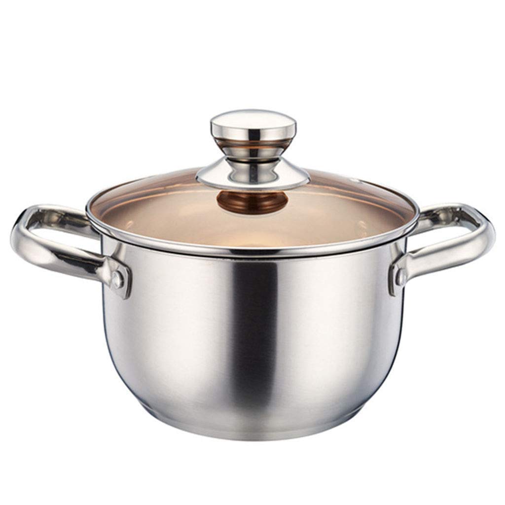 Premium 18cm Stainless Steel Milk Pan with Lid - Nonstick Induction-Safe Saucepan for Cooking, Soup, Milk Tea & More | Portable Stock Pot for Home & Professional Kitchens