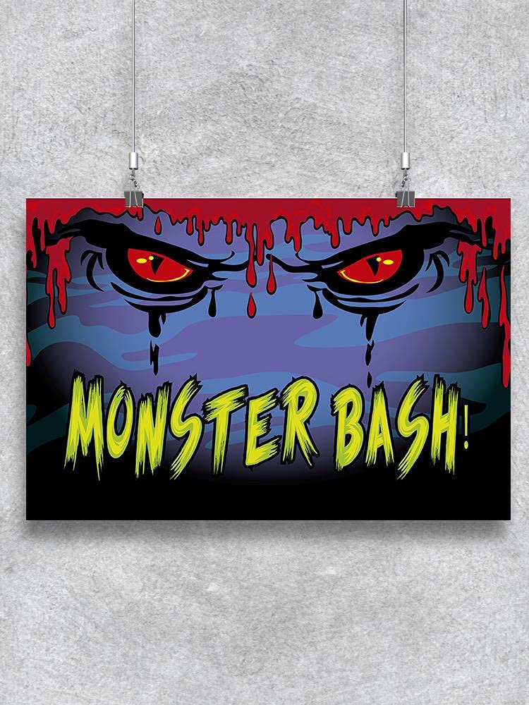 Halloween Monster Bash Poster - Spooky Party Decorations for Halloween, Parties & Events - Perfect for Home, Office & Classroom Decor