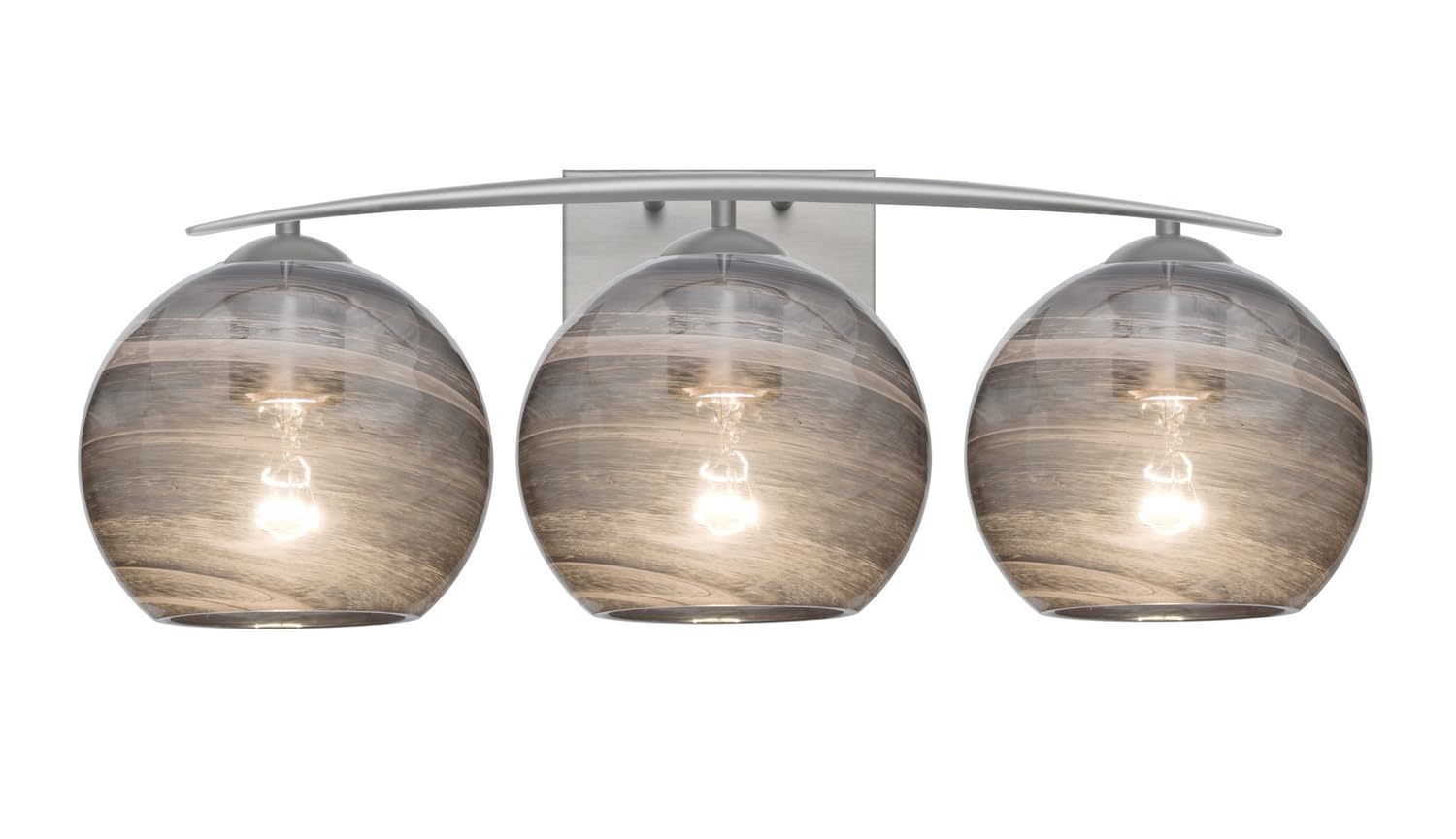Jilly Collection Contemporary Modern 3-Light Vanity Light in Pewter, Nickel & Silver Finish - Perfect for Bathroom, Dressing Room & Bedroom Makeup Area Lighting