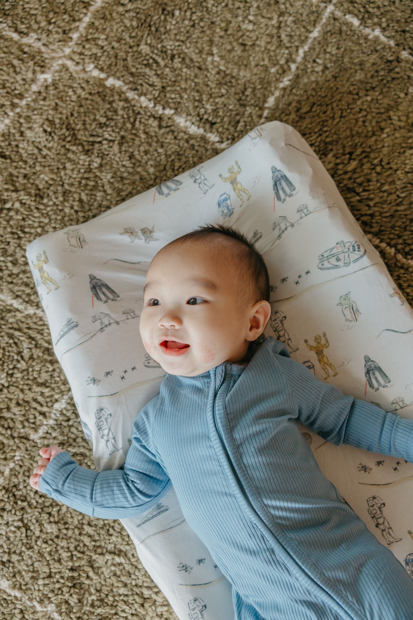 Premium Organic Cotton Knit Diaper Changing Pad Cover - Soft, Breathable & Washable - Tatooine™ for Baby Nursery, Travel & On-the-Go Diaper Changes