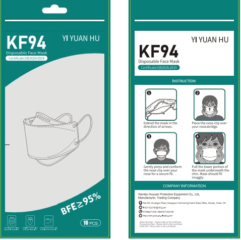 Unicorn & Mermaids KF94 Face Mask with Adjustable Nose Clip for Men & Women - Black, 3-Layer Protection for Daily Use, Work, Travel & Public Safety