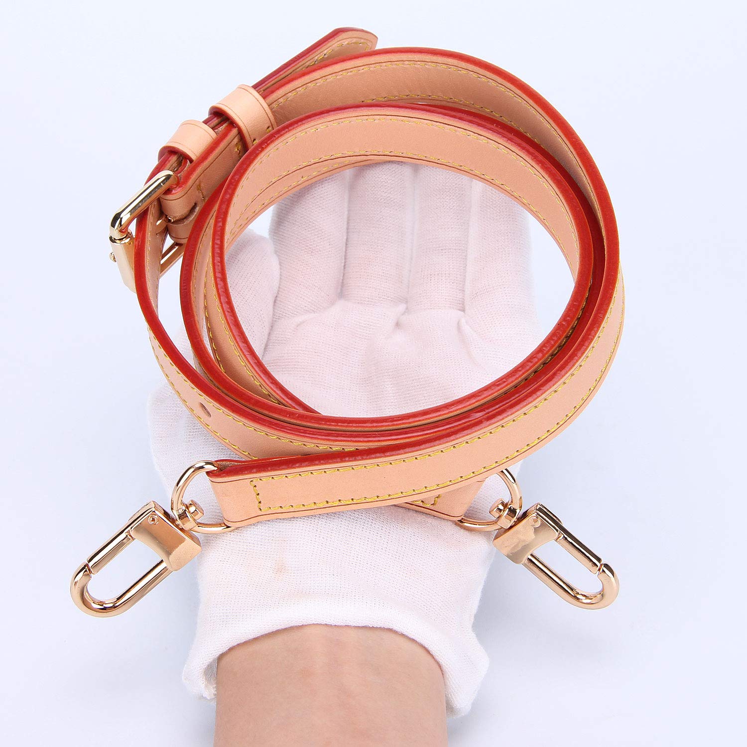 Genuine Vachetta Leather Adjustable Crossbody Replacement Strap for Purses & Shoulder Bags (49x0.71 Inches) - Perfect for Everyday Use, Travel & Fashion Accessories