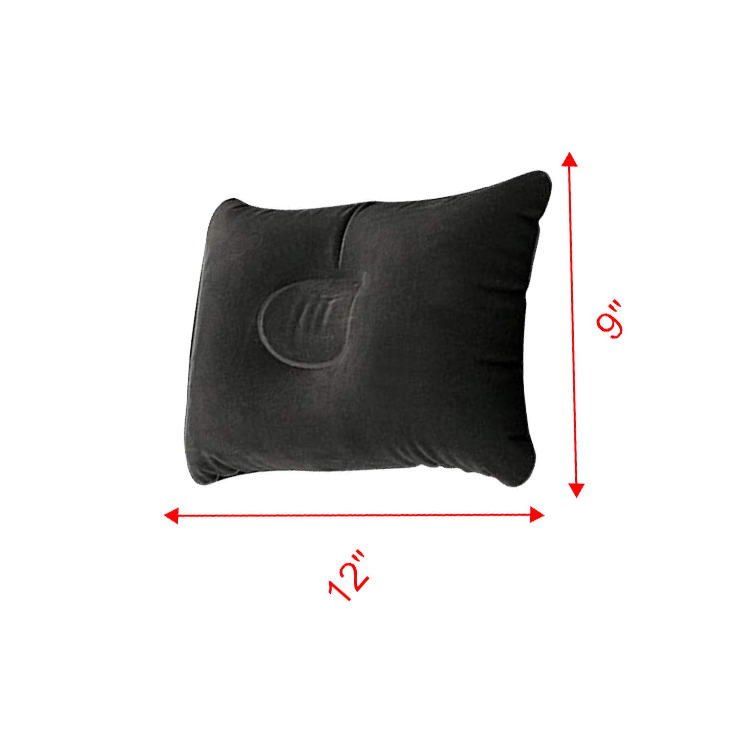 NovelBee Inflatable Air Mattress for Car Travel & Camping - Back Flocking Surface, Includes 2 Air Pillows, Pump & Carry Bag (Black) - Perfect for Road Trips, Outdoor Adventures & Guest Bedding