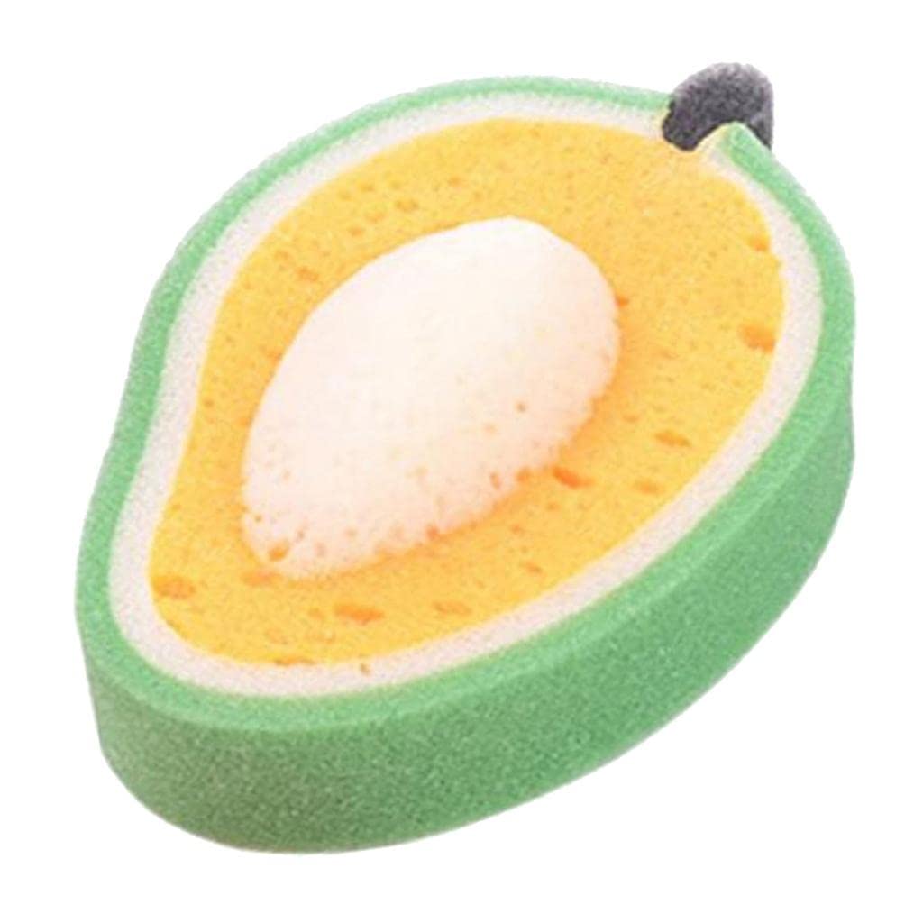 Cartoon Fruit Shaped Bath Sponge for Kids - Soft Dishwashing Sponge with Mango Design | Fun Bath Time & Kitchen Cleaning Tool for Children