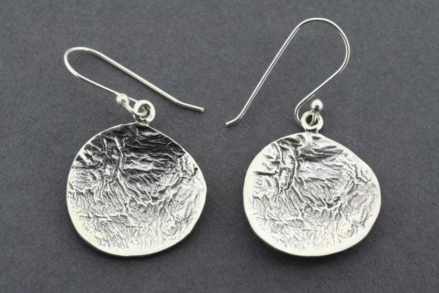 Concave Distressed Sterling Silver Earrings for Women - Boho Chic Jewelry for Everyday Wear & Special Occasions