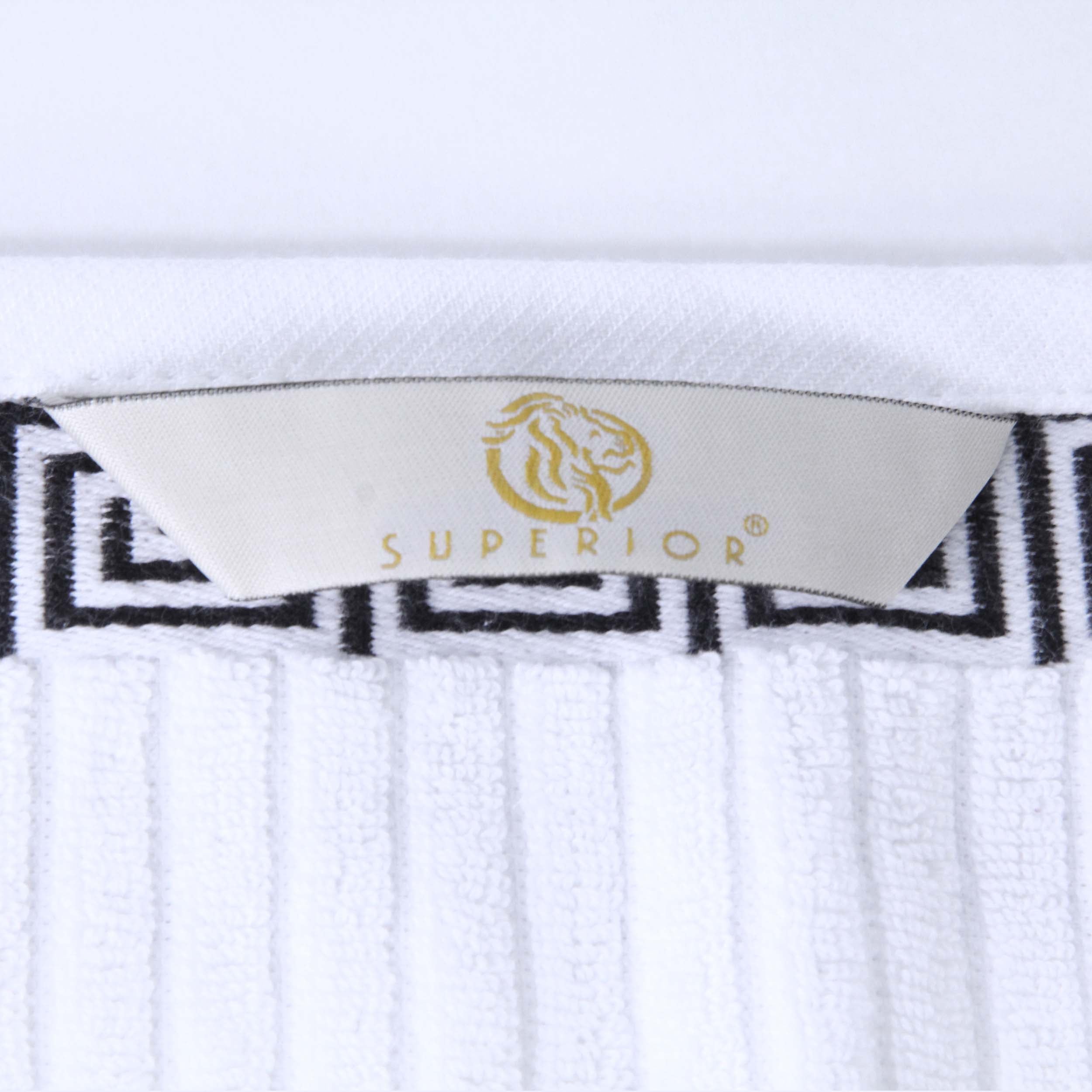 Premium Athens Cotton Greek Scroll & Floral Bath Towel Set - 4 Piece Luxury Towel Collection for Spa, Bathroom & Guest Use