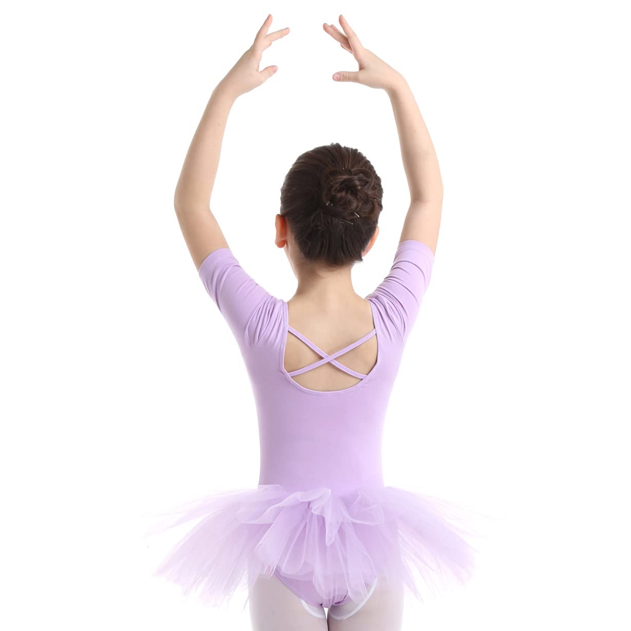 Freebily Girls Ballet Dance Dress with Ruffle Sleeves & Tutu Skirt - Gymnastic Leotard for Ballet, Dance Costume & Performance Wear - Perfect for Recitals, Competitions & Dance Classes