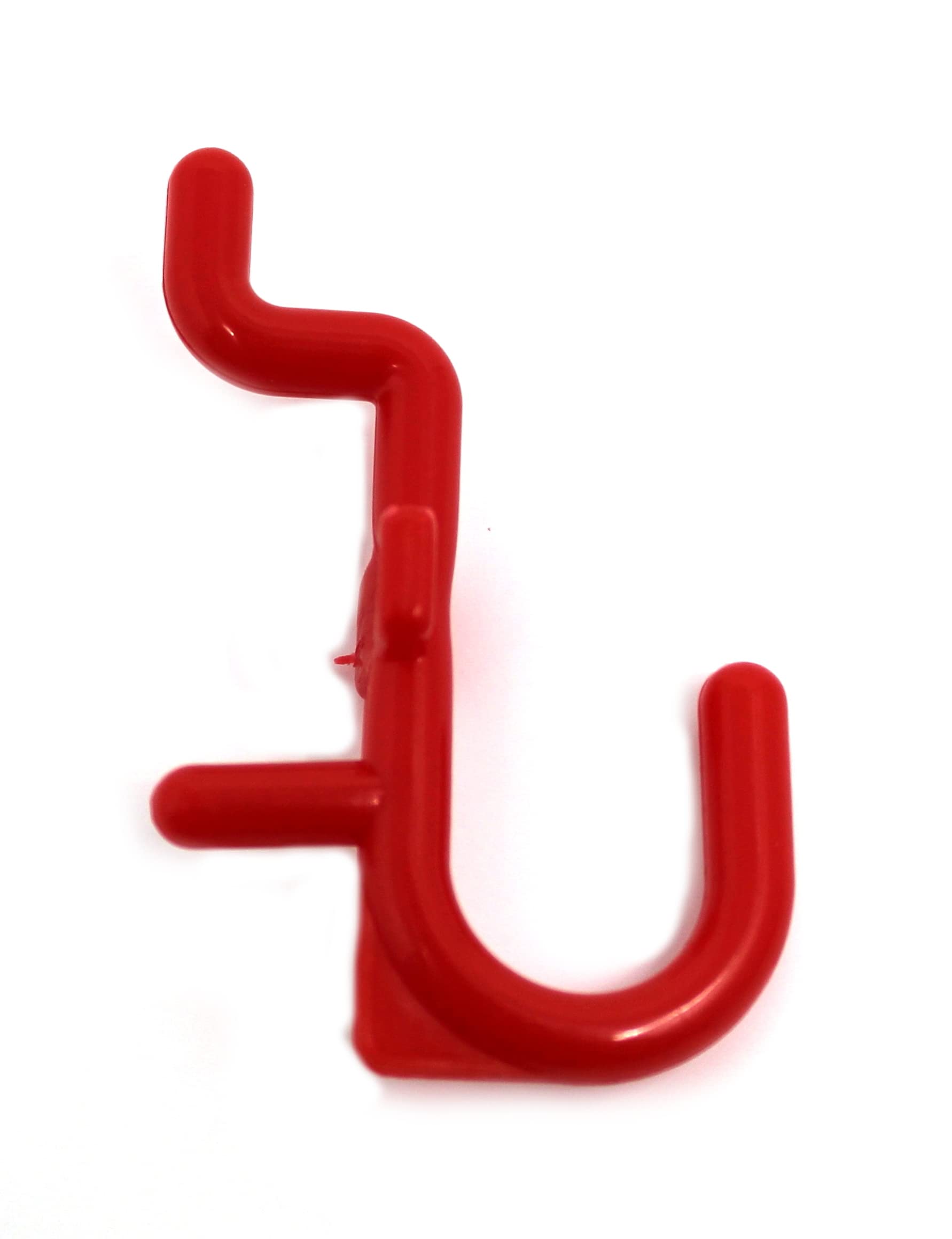 JSP Manufacturing Pegboard Hooks - 250-Pack Non-Locking Plastic J-Style Hooks for Garage Tool Storage, Craft Organization & Pegboard Accessories (Red) | Perfect for Workshop, Garage & DIY Projects