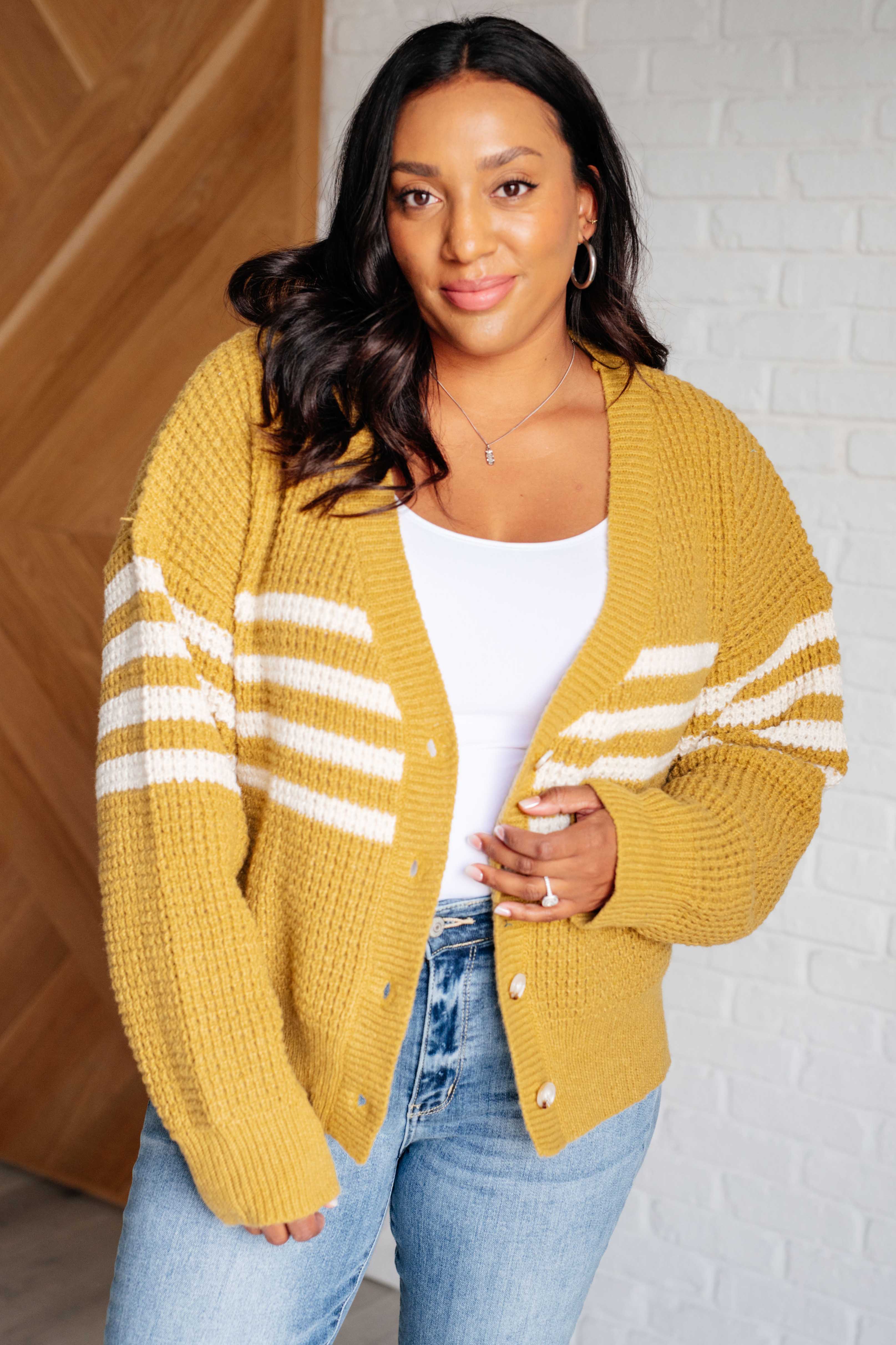 Stylish Striped Cardigan for Women - Cozy Knit Sweater for Fall & Winter | Perfect for Office, Casual Outfits & Coffee Dates