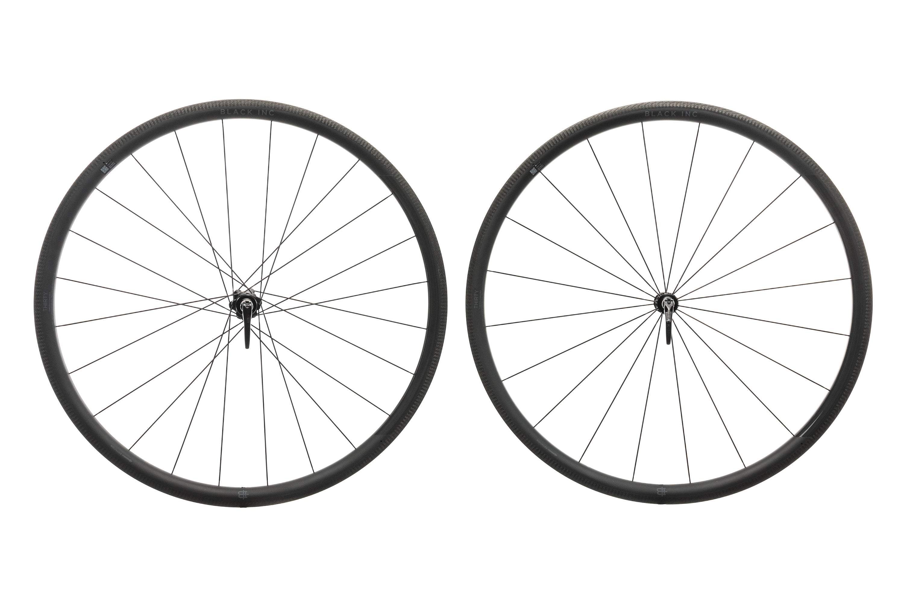 Black Inc THIRTY Carbon Clincher 700c Wheelset - Lightweight Road Bike Wheels for Racing & Performance Cycling | Perfect for Road Racers & Triathletes