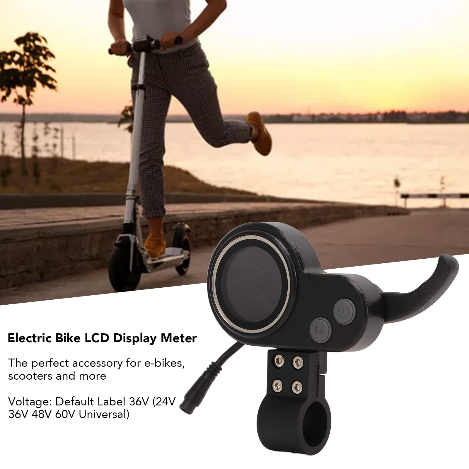 VBESTLIFE 2-in-1 Electric Thumb Throttle with LCD Display & Speed Meter - Compatible with Electric Scooters - Perfect for Commuting and Urban Travel