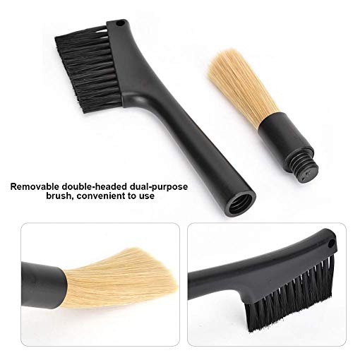 Premium Dual-Head Grinder Brush - Soft Nylon Bristles for Coffee Grinders & Powder Cleaning - Removable Hairs for Easy Maintenance - Perfect for Coffee Shops, Home Baristas & Kitchen Accessories - Ideal for Espresso Machine Maintenance & Spice Grinder Cleaning