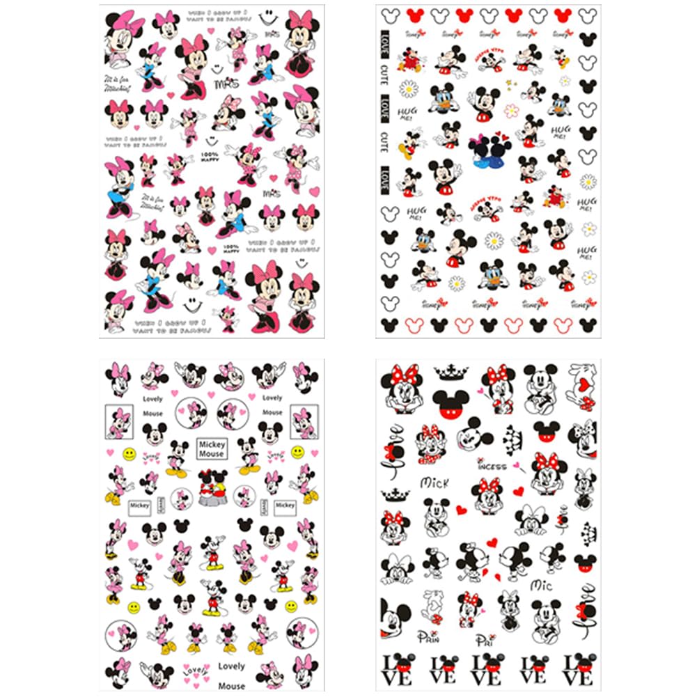 8pcs 3D Cute Nail Art Stickers - Self Adhesive Cartoon Nail Decals for Women, Girls & Kids - DIY Manicure Decorations for Parties, Gifts & Nail Art Design - Waterproof & Long Lasting Nail Supplies