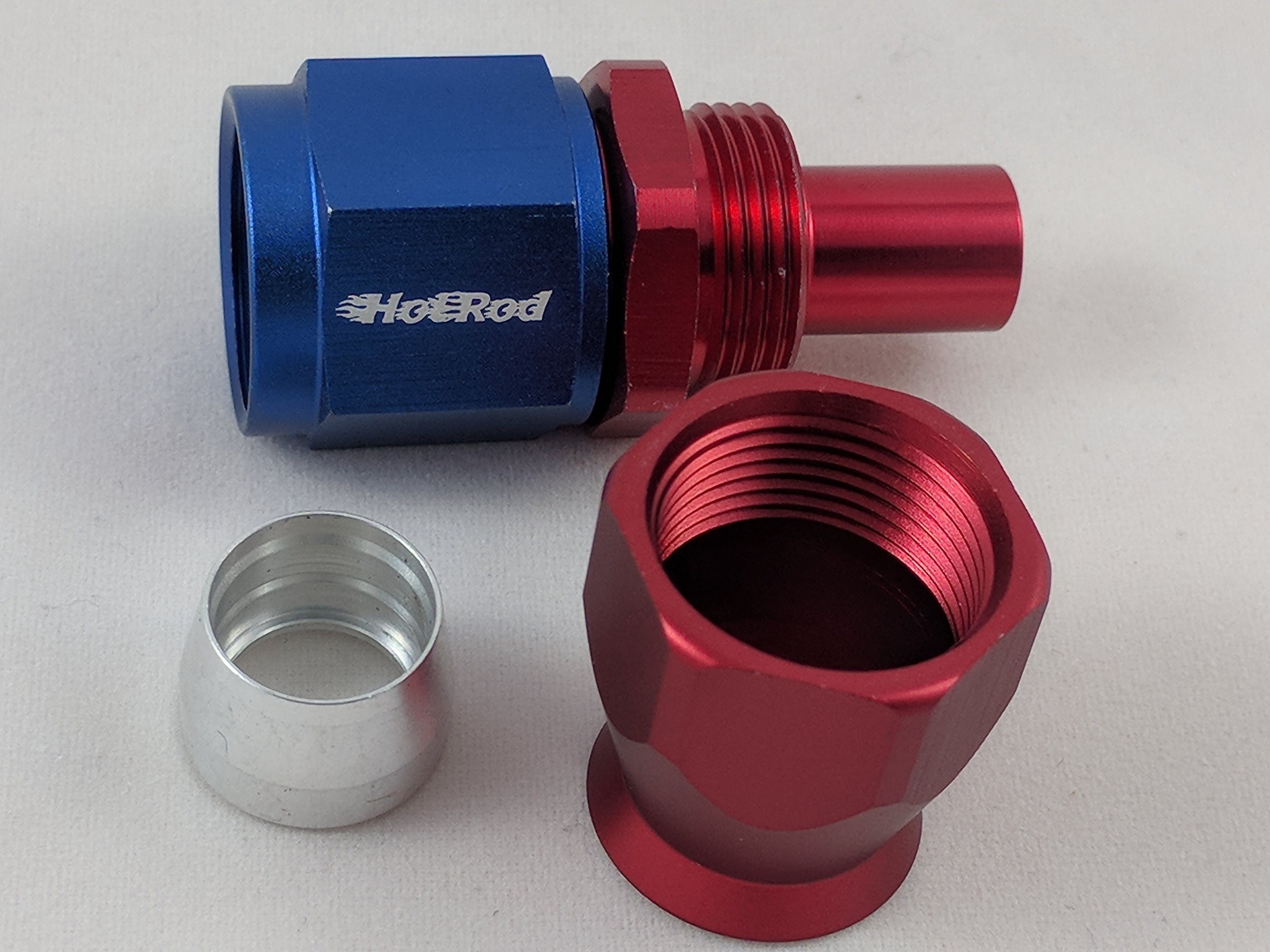 Premium AN6 PTFE Stainless Steel Hose with Blue & Red Fittings - High Performance Fuel/Oil Line Kit for Automotive, Racing & Marine Applications