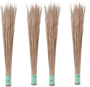 ROTZ Natural Coconut Leaf Broom - Eco-Friendly Floor & Bathroom Cleaning Tool (2.5ft Height, Pack of 4) - Perfect for Wet Floors, Tile Cleaning & Outdoor Use