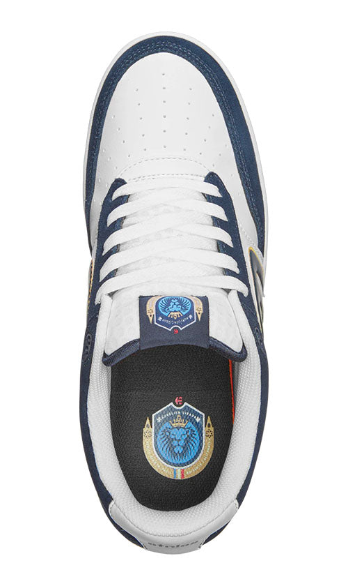 Etnies Aurelien Michelin Men's Skate Shoes - White/Navy/Gold - Durable & Comfortable for Skateboarding & Streetwear Fashion