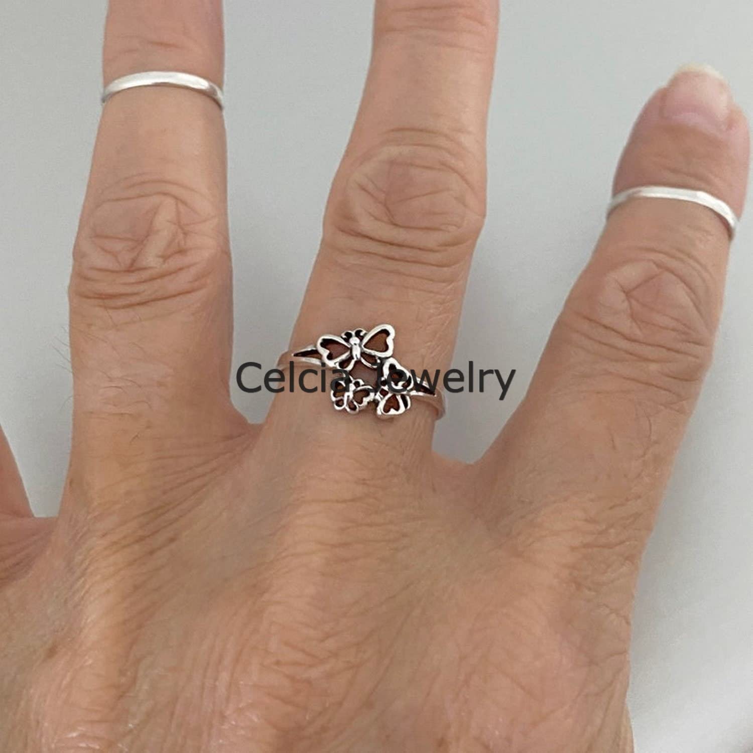 925 Sterling Silver Butterfly Ring for Women - Boho Bohemian Minimalist Jewelry - Spiritual & Elegant Gift for Mother's Day (Size 7) | Perfect for Everyday Wear, Special Occasions & Gift Giving