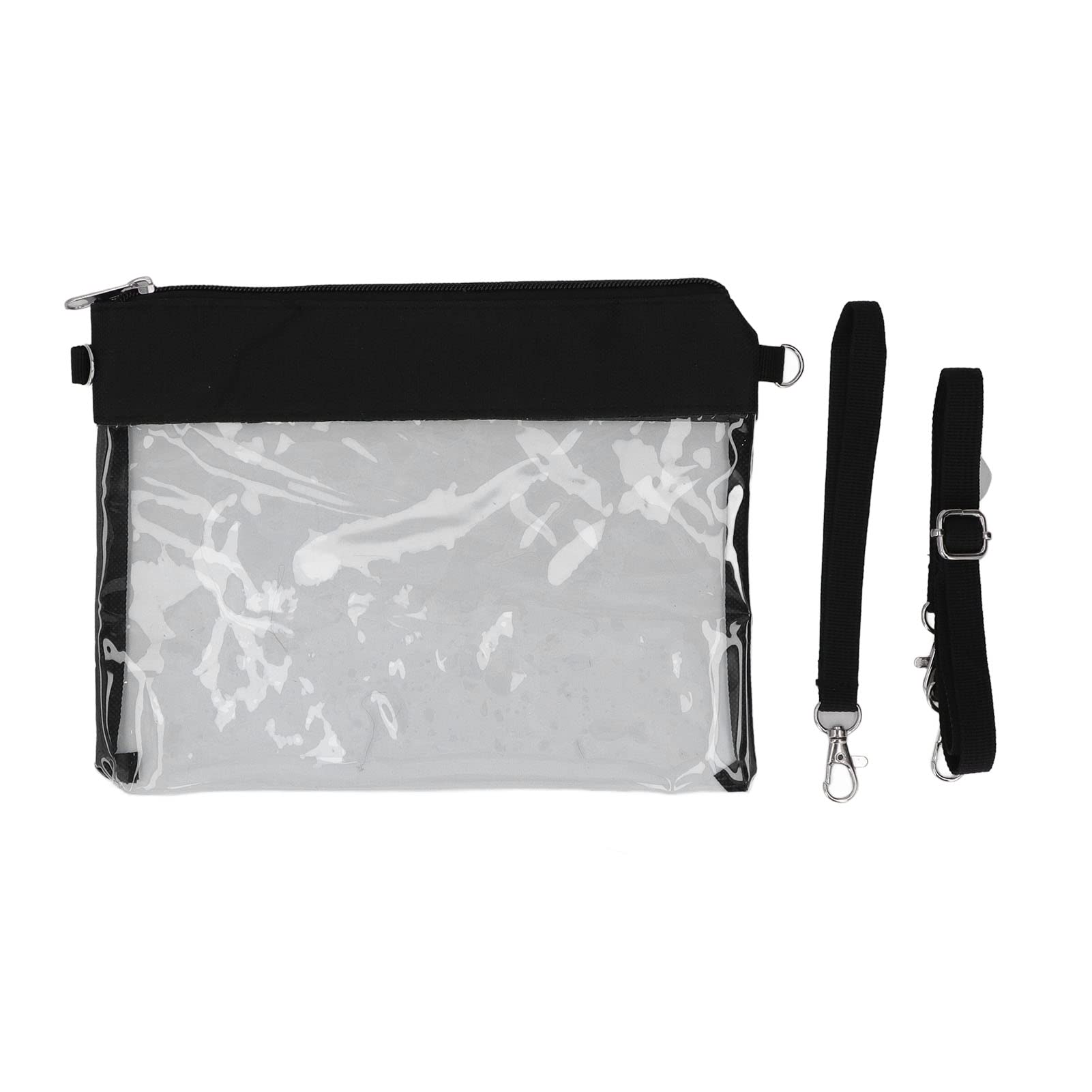 Drfeify Clear Shoulder Bag - 9.4 x 7.3 Inch Transparent PVC Waterproof Messenger Bag with Zipper Closure - Durable Shopping Tote for Beach, Concerts, Stadium Events & Travel Essentials