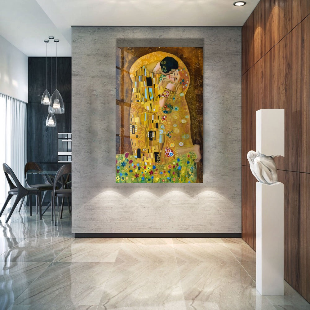 Gustav Klimt The Kiss - Famous Gold Leaf Art Print - Perfect for Home Decor, Office & Gift Giving