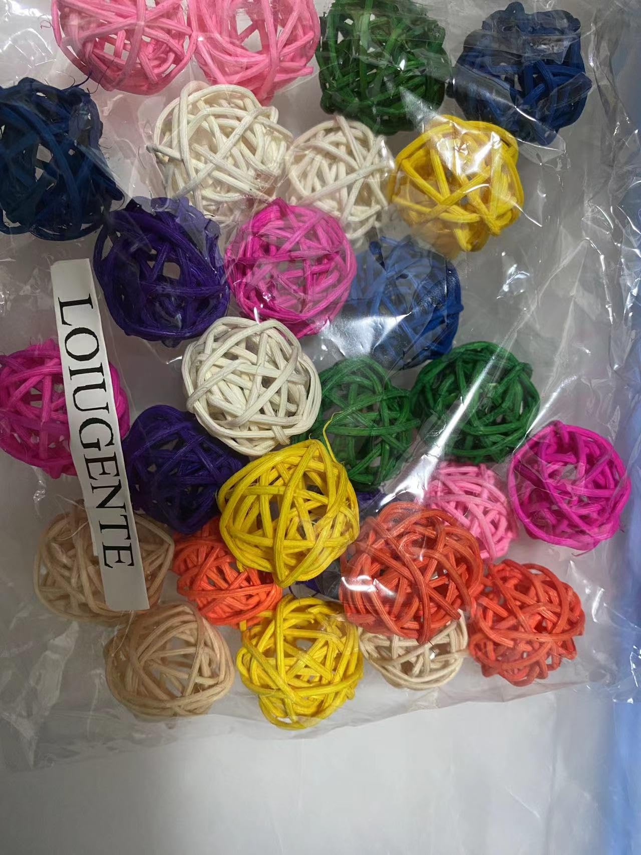 Parrot Chew Toys 30Pcs Rattan Balls for Budgies & Conures - Bird Cage Decor & DIY Crafts