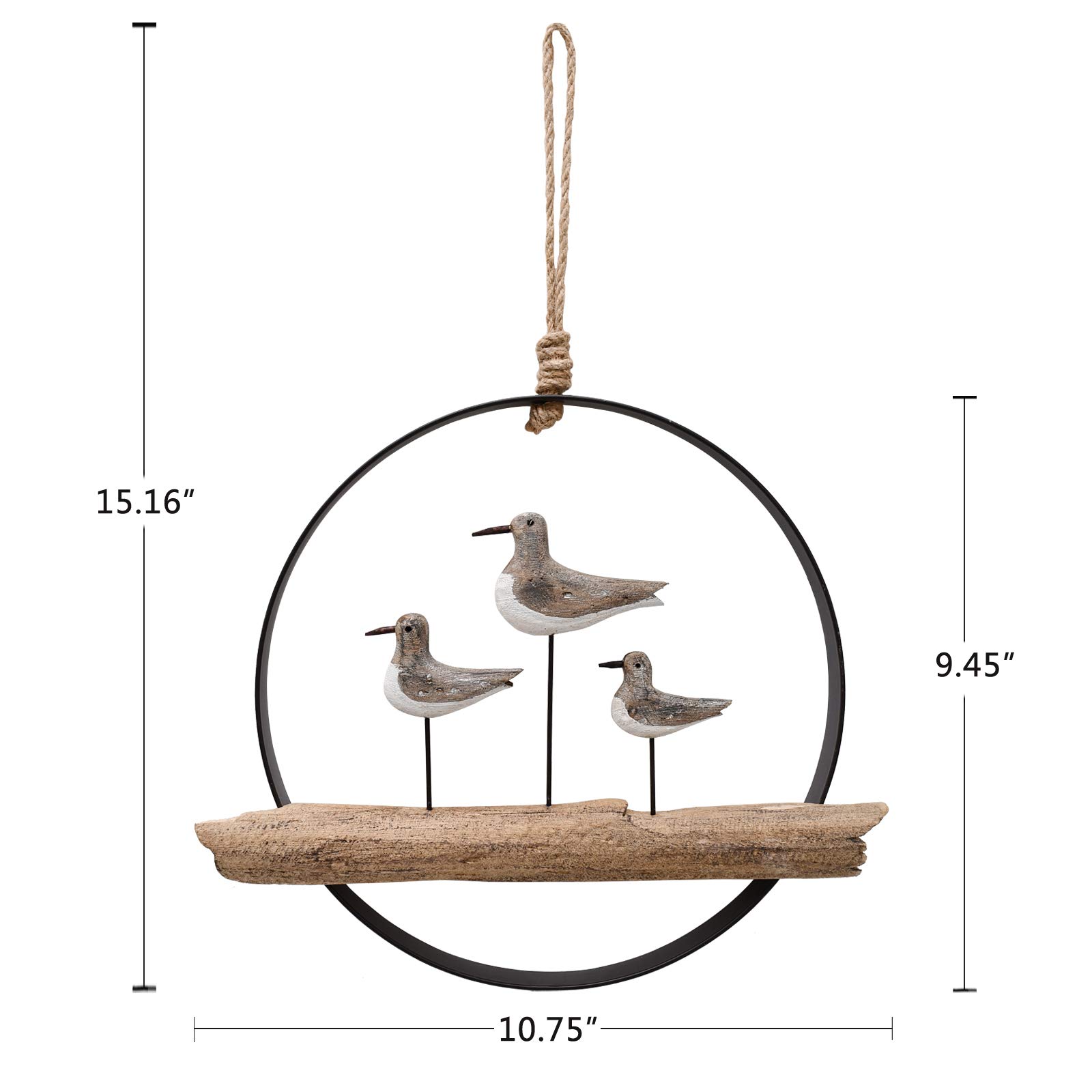 Handcrafted Wooden Seagull Wall Hanging Decor - Rustic Nautical Beach Theme Home Decoration for Bathroom, Bedroom & Lake House - Perfect for Coastal, Farmhouse & Boho Interior Design Styles